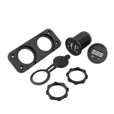 Digital DC Voltmeter LED Dual 2 USB Port Ladegerät Für Auto Boot Marine