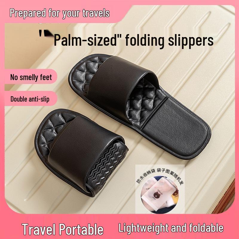 Foldable Anti-slip Travel Slippers for Women - Portable Home, Hotel, or Pool Use