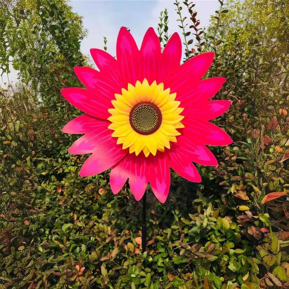 Multistyles Rotating Sunflower PVC Garden Yard Wind Spinner  Outdoor Party Picnic Decor