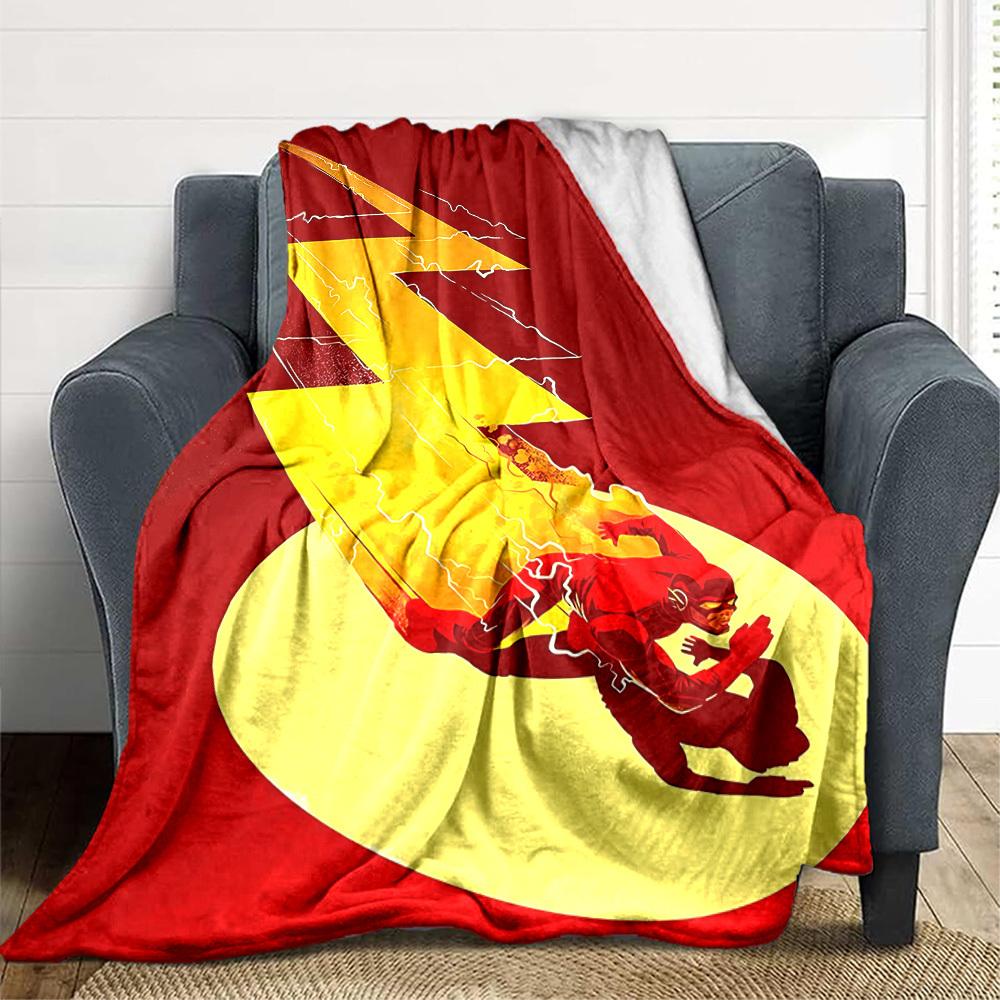 1pc Flash, Superhero Blanket Lightweight Flannel Throw For Sofa, Bed, Travel, Camping, Livingroom, Office, Couch, Chair, And Bed