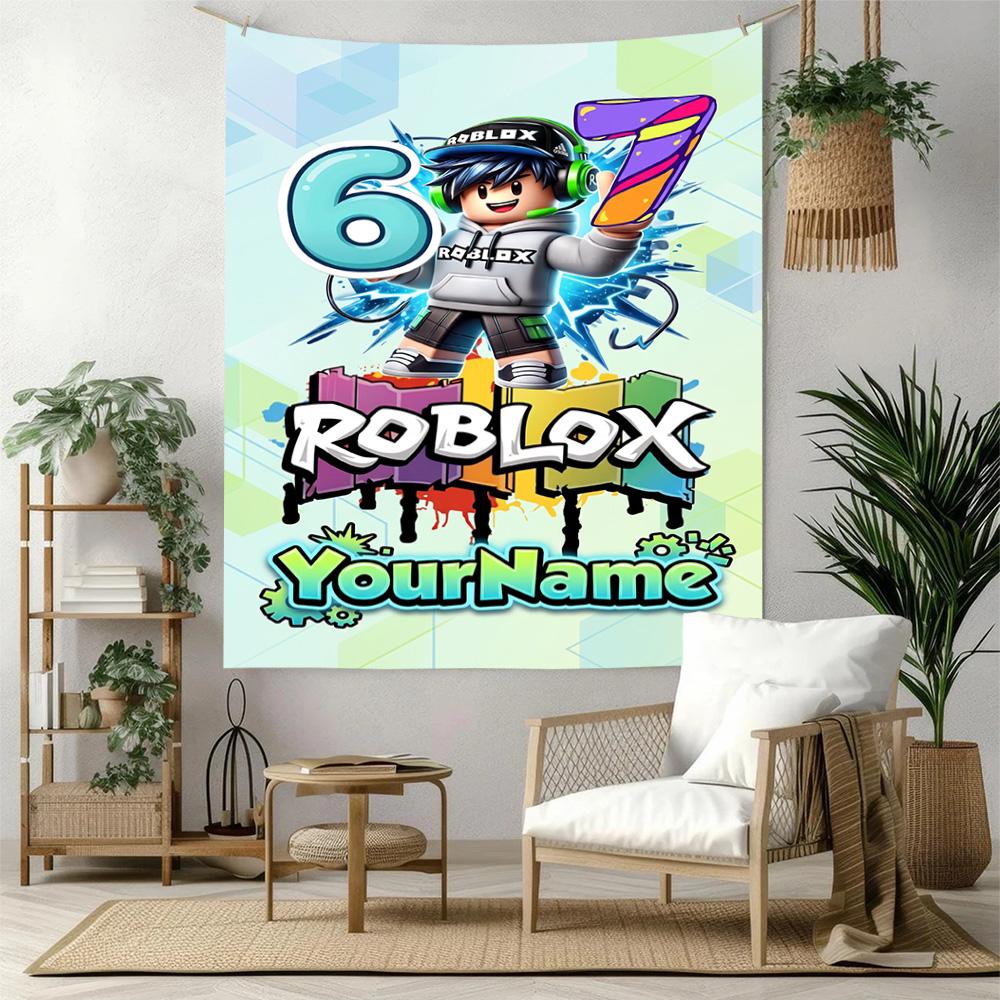 Roblox Vlastní Vaše Jméno Nástěnná Dekorace Gobelín Umění Pro Památku Domácího Mazlíčka Narozeniny Svatba Pozadí Rodinný Dárek