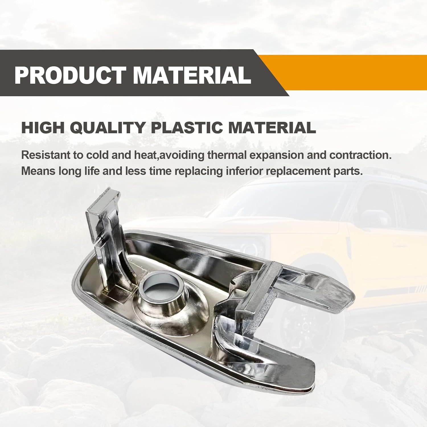 

Front Driver Chrome Exterior Door Handle Lock Cylinder Cap Compatible with 2008-2019 Ford Explorer Edge Flex Lincoln MKX Replaces BA1Z-78218A14-A