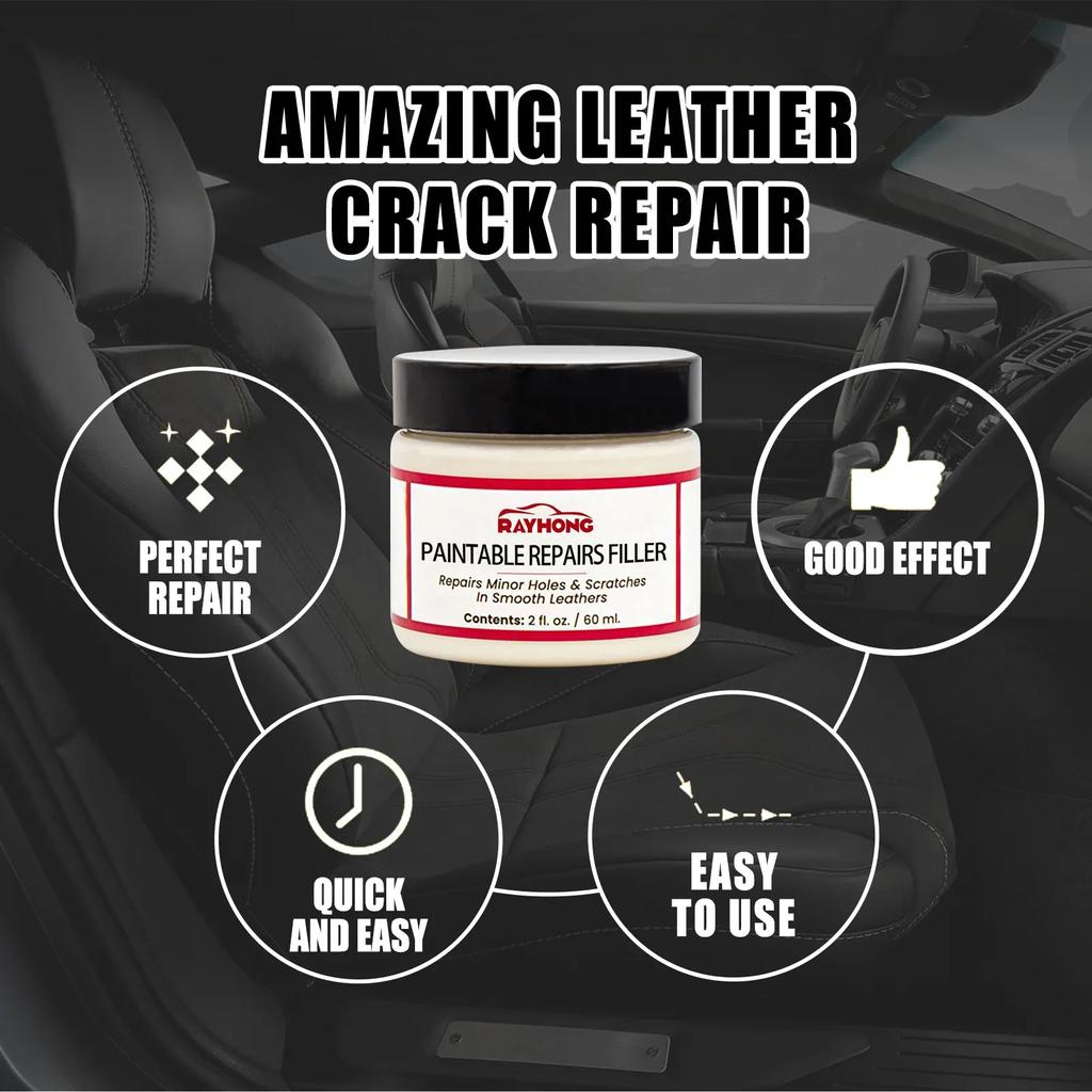 Car Leather Filler Repair Natural 60ml Compound Leather Restoration Cream Leather Filler Repair Car Leather Conditioner Cleaner