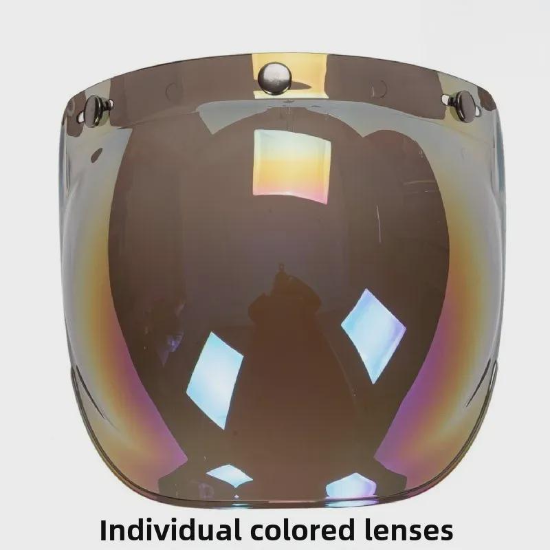 Japanese Three-Button Bubble Lens Motorcycle Helmet