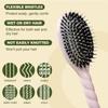 Anti Static Boar Bristle Hair Brush Macaron Hairdressing Comb Air Cushion Comb  Scalp Massage