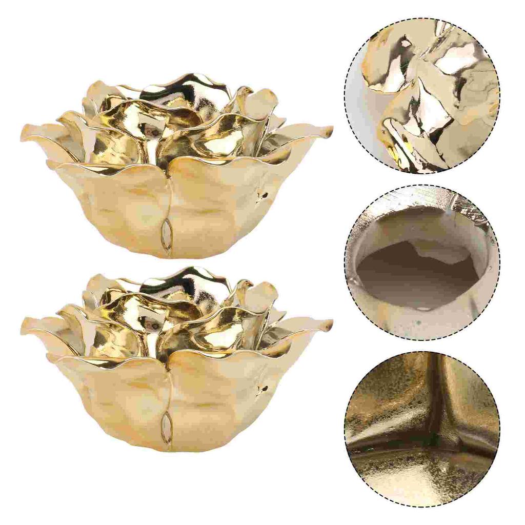 Flower Candlestick Decorations Candleholder Ornament Delicate for Dining Room Household Iron Wrought Elegant