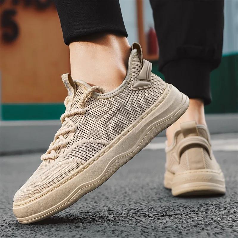 Solid-color Ultra-light and Fashionable Fly-woven Elastic Fabric Mesh Breathable Rubber Low-top Soft-soled Pulsatile Shoes