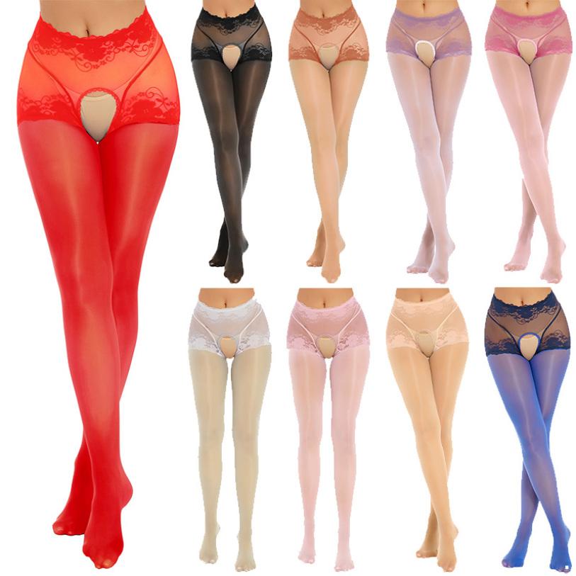 Womens Pantyhose See-Through Lace Stockings Leggings Valentines Day Honeymoon Gift