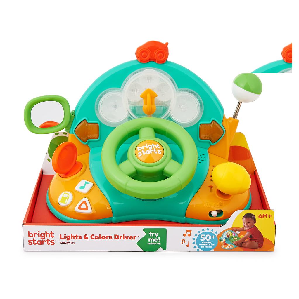 Bright Starts Light & Color Driver [6 Months and Up] Pretend Play Handle 52178