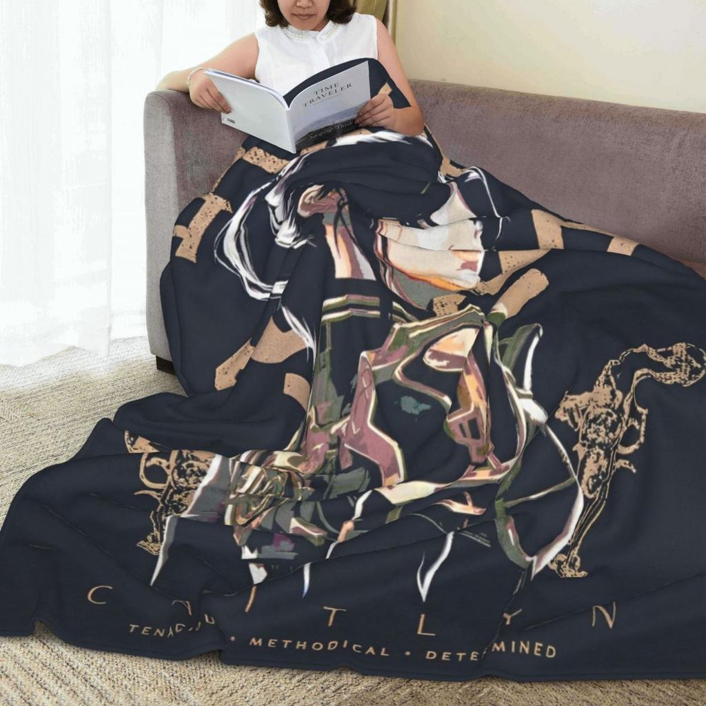 Arcane Caitlyn Game Flannel Blanket Warm Soft Throw Blanket for Outdoor Picnic Print Bedspread Sofa Bed Cover