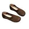 Choule 2024 Handmade Retro Leather Women's Cutout Sandals with Soft Sole