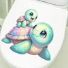 Toilettenaufkleber, Niedliches Schildkrötendesign Toilettendeckel-Aufkleber, Wasserdichte Abziehbilder Ohne Kleberückstände, Einfach anzubringender Aufkleber für das Badezimmer
