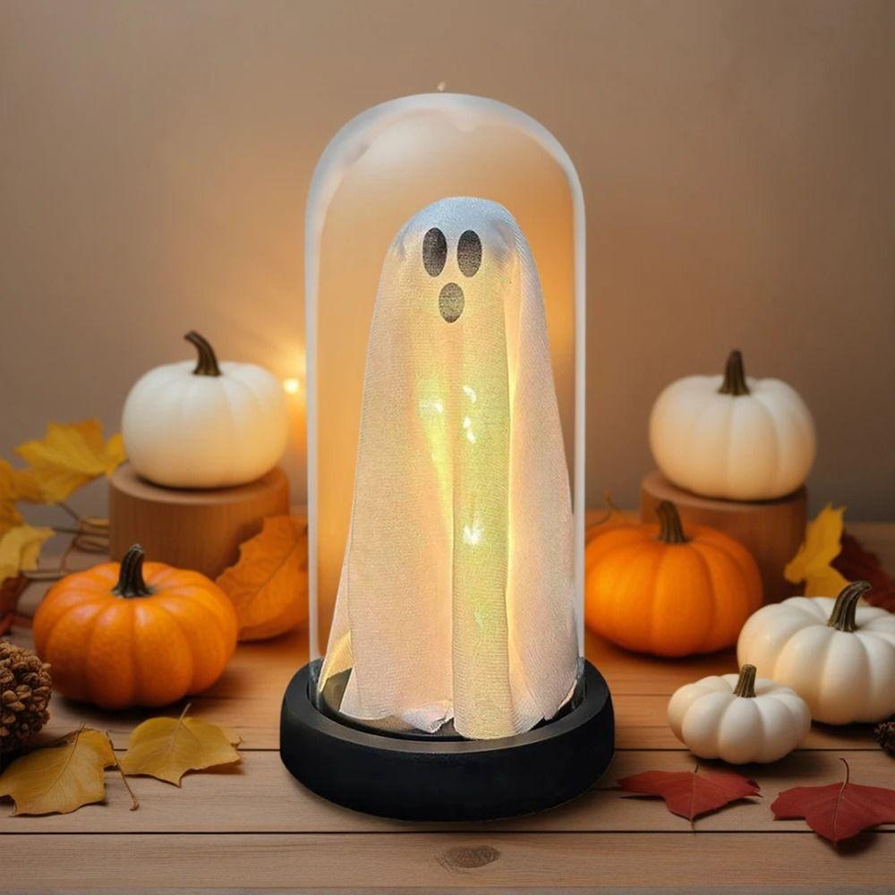 PVC Cloche Light-Up Ghosts Cute Ghost Silhouette Mood Light  Indoor Decor