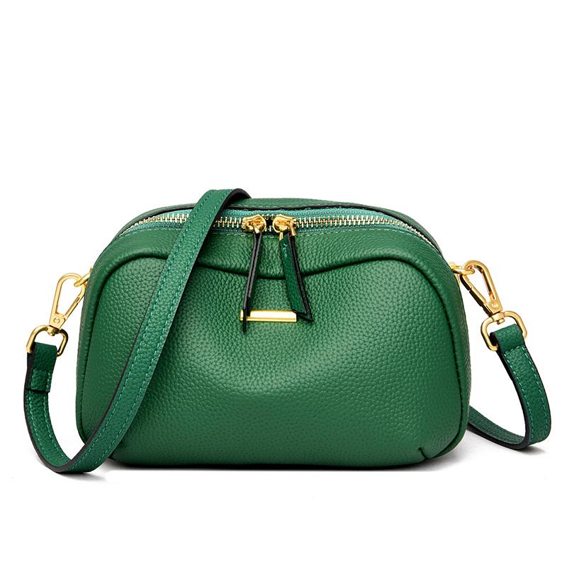 Solid Color Female Messenger Bag Women's Cowhide Tote Bag Vintage Genuine Leather Shoulder Bags