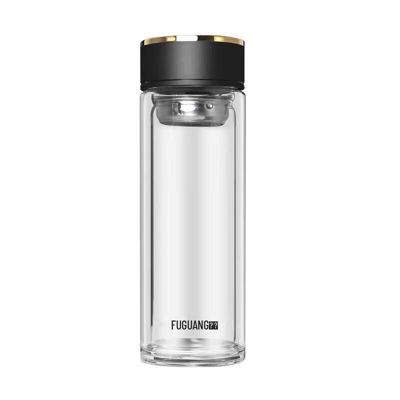 FUGUANG G2116 Double-Layer Glass Tea Infuser Water Bottle