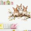 1Pc Watercolor Flower Cartoon Rabbit Wall Stickers for Kids Room Decor Baby Room Child Home Decoration Living Room Wall Decals