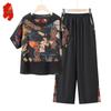 Elderly Women's Summer Short Sleeve Casual Set