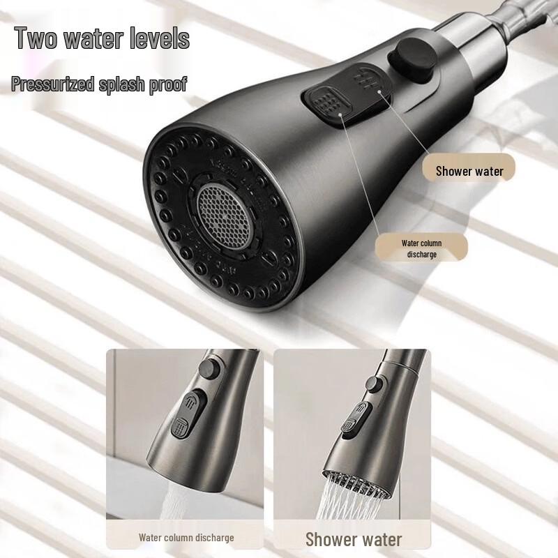 TLXT Wall-Mounted Pull-Out Swivel Kitchen Faucet