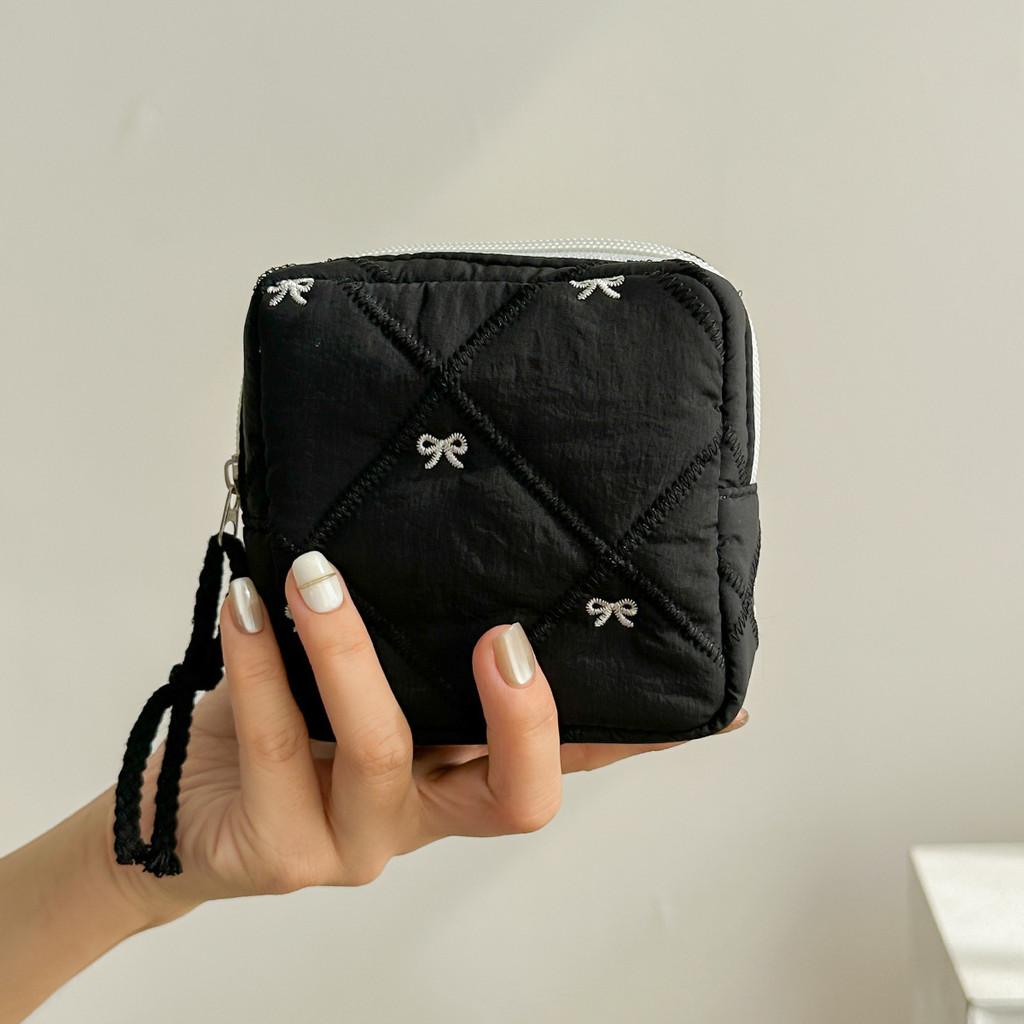Travel Cosmetic Storage Bag With Butterfly Knot Pattern For Women And Teens