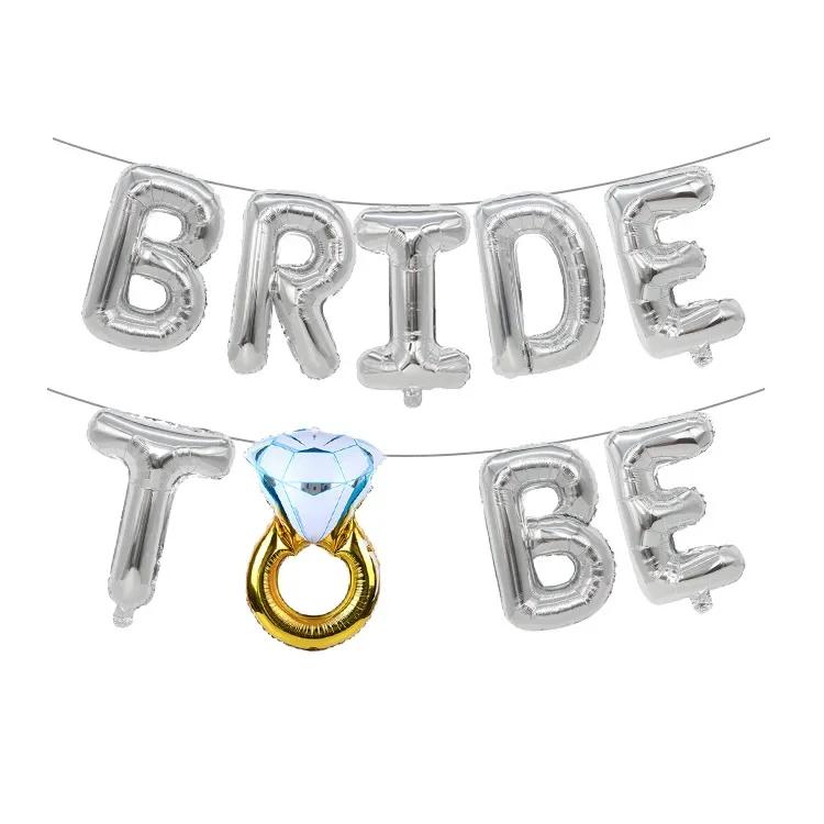 16Inch Bride To Be Balloon Wedding Decorations Rose Gold Silver Bride Letters Foil Ballon Bridal Shower Bachelor Party Supplies