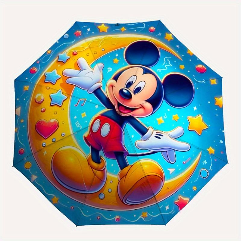 

1pc Mickey Mouse Automatic Opening/closing Umbrella , Foldable Sunshade, Perfect Gift for Friends, Durable Plastic Handle yy250804031