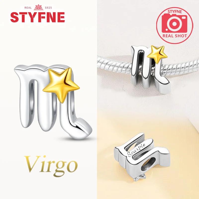 Copper Twelve Constellations Charms Shiny Star Copperbead Fit Original Bracelet Diy Fine Jewelry Gift For Women Making