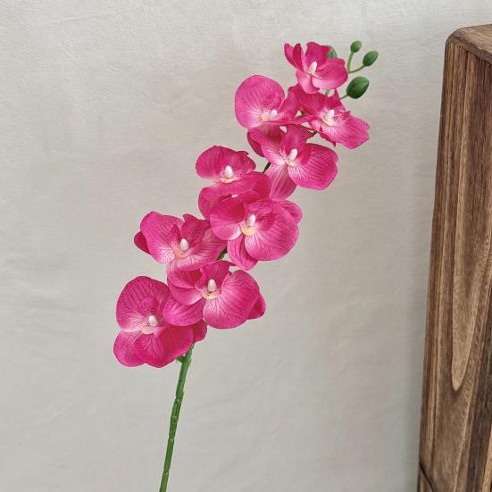 Yousheng 27.5 Inch Artificial Phalaenopsis Flower Branch 9 Full Blooms Fake Silk Orchids with Stem for Home Office Wedding