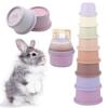 Stacking Cups Toy For Rabbits Multi-Colored Reusable Small Animals Puzzle Toys For Hiding Food Playing Bunny Accessories Pet