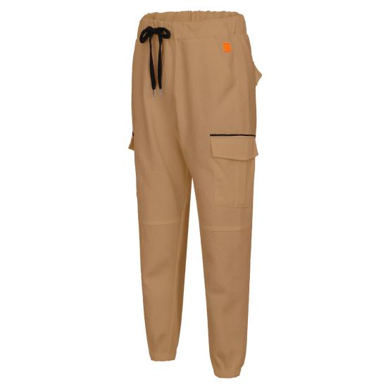 Men Cargo Pants Drawstring Waist Jogger Pants Tapered Casual Trousers with Multi Pockets for Gym Workout Hiking Street Wear