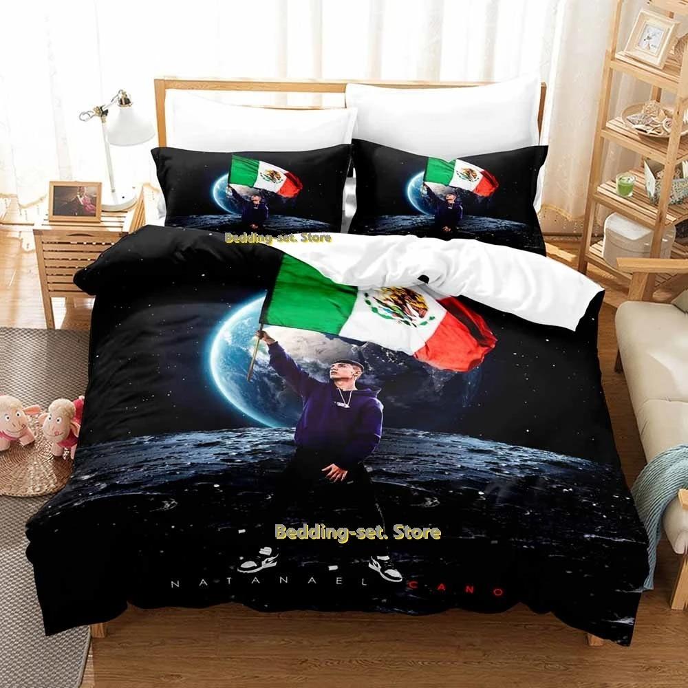 Natanael Cano Bedding Set Single Twin Full Queen King Size Bed Set Adult Kid Bedroom Duvetcover Sets Print Anime Bed Sheet Set