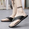 2024 Trend Summer Men Flip Flops Slippers Handmade Leather Light Comfortable Beach Flats Indoor Sliper Outdoor Men's Flip Flop