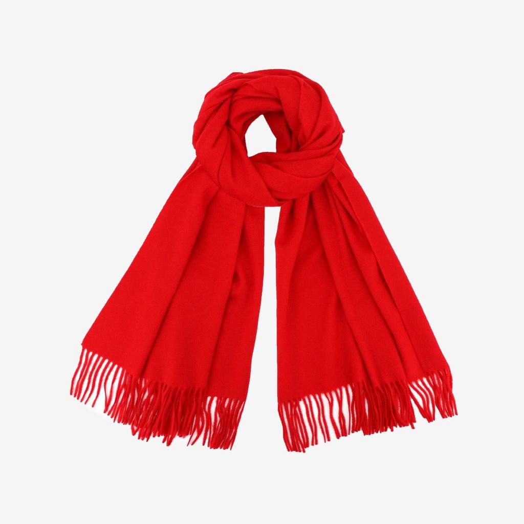 Red 100% wool scarf, simple autumn and winter atmosphere, scarf, high-end sense, versatile shawl 2025 gift
