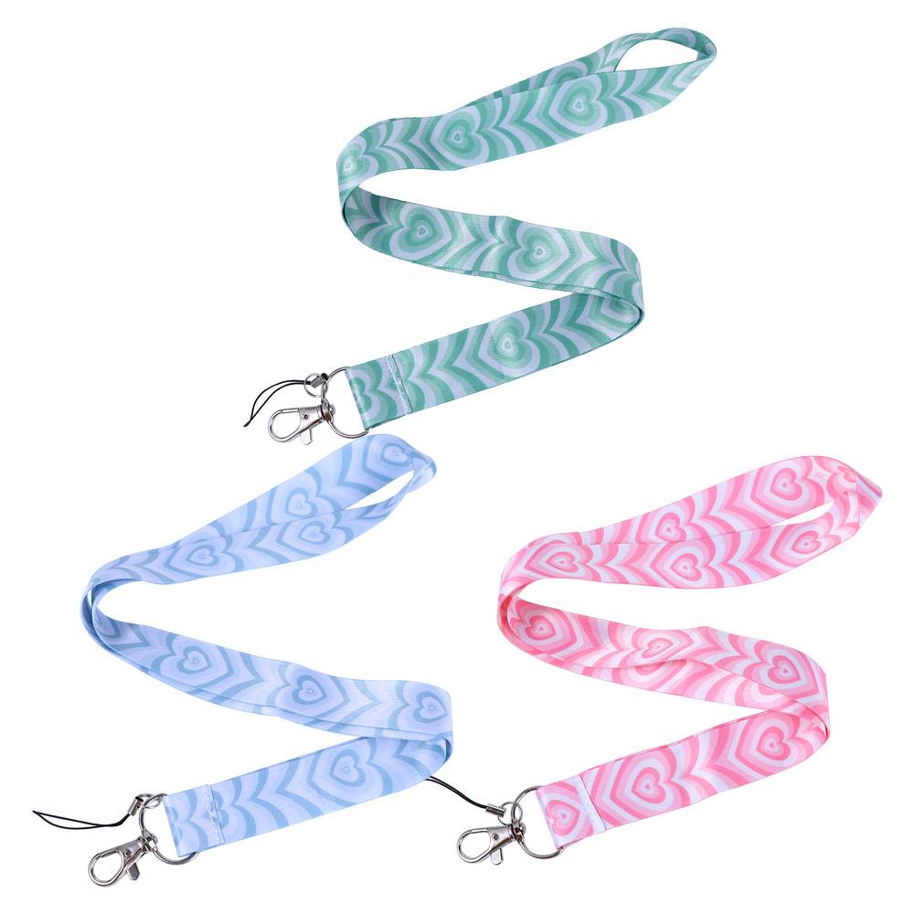 Strap Name Tag Holder Keychain ID Card Pass Hang Rope Heart Lanyard Badge Holder Love Neck Strap