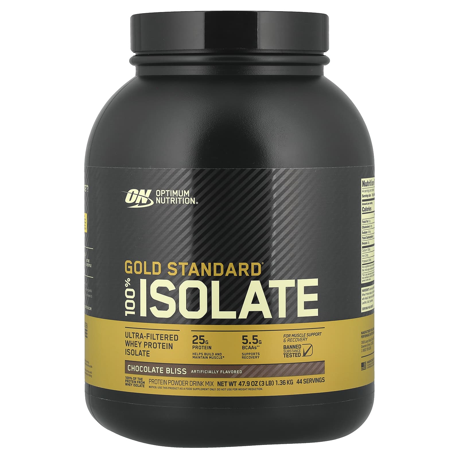 

Gold Standard 100% Isolate, Chocolate Bliss, 1.36Kg(3Lbs)