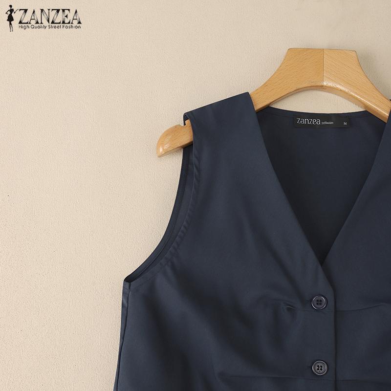 ZANZEA Women Casual V-neck Summer Sleeveless Tank Tops