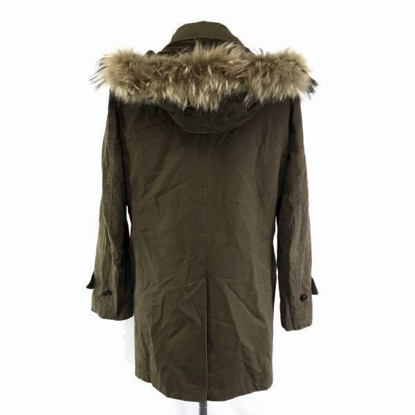 United Arrows Detachable Fur Hood Cotton Long Jacket Men S Khaki Both Side Pockets United Arrows