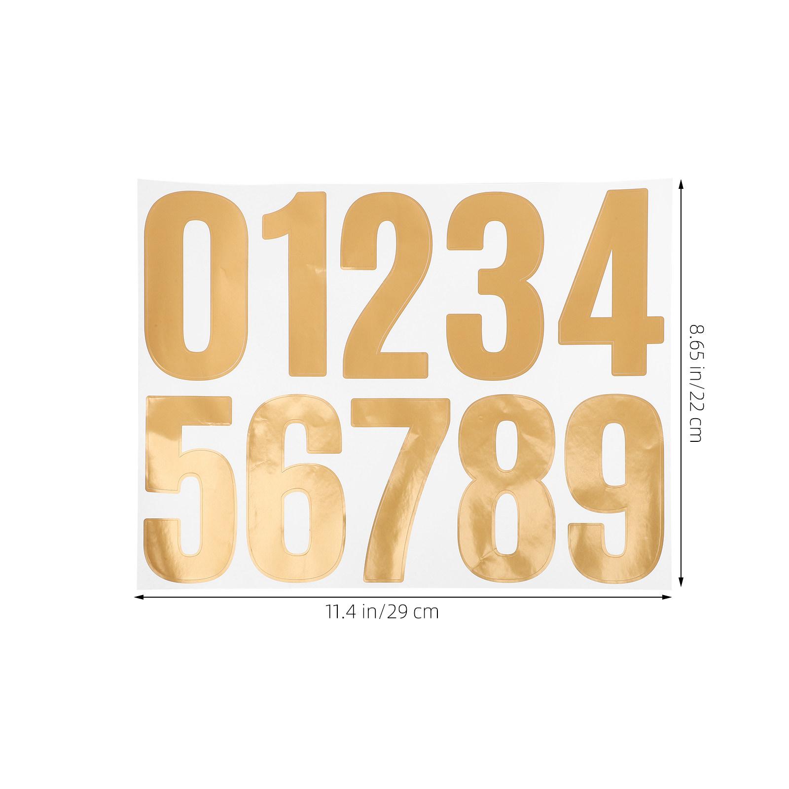 

4Sets Waterproof Outdoor Number Stickers for Mailbox Address Identification Numbers Modern Self-Adhesive Decals Exterior золотистый