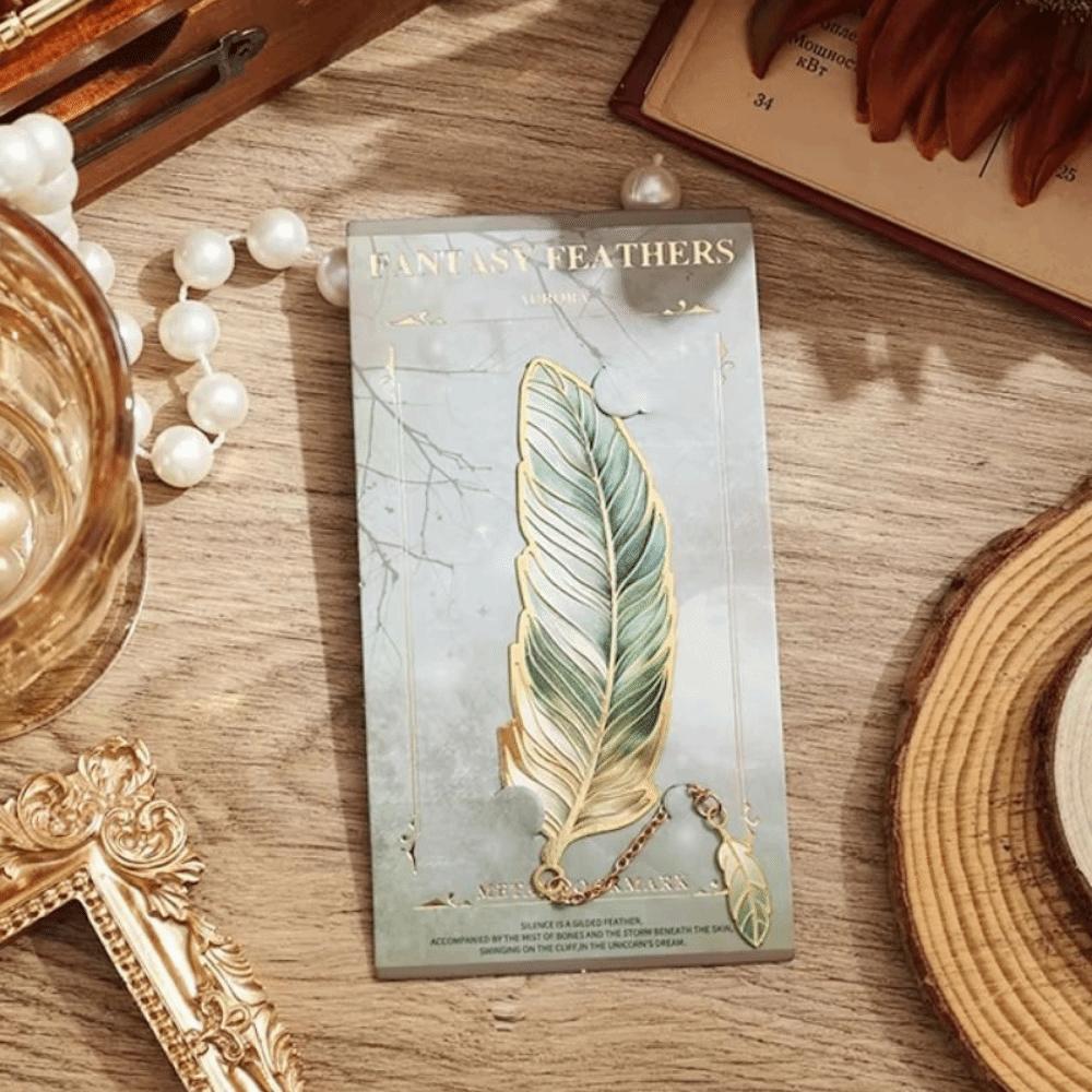 4Pcs Chinese Style Metal Feather Bookmark Vintage Decorative Bookmark Office Reading
