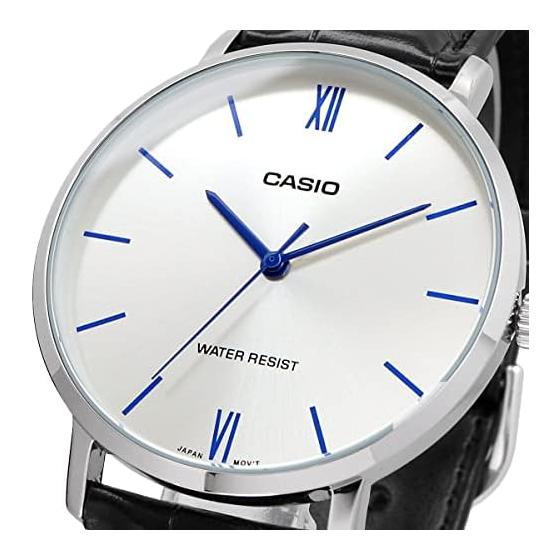 [Casio] CASIO Quartz Men's Watch MTP-VT01L-7B1 Silver X Black Leather Band Overseas Model [Parallel Import]