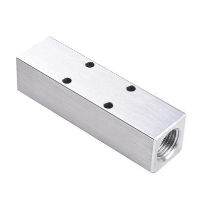 Home Silver Manifold Blocks Air Hose G1 4 High Hardness Inline Port Pump Smooth Splitter Threaded Convenient Excellent