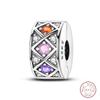 Design 925 Silver Heart Claw Print Bee Conch Text Shining Zircon Fixed 3mm Charms Beads DIY Jewelry Making