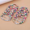 12pcs Multicolor Team Bride Elastic Bracelets Set Bachelorette Party Favors Supplies Bridal Shower Gift Boho Wedding Decorations
