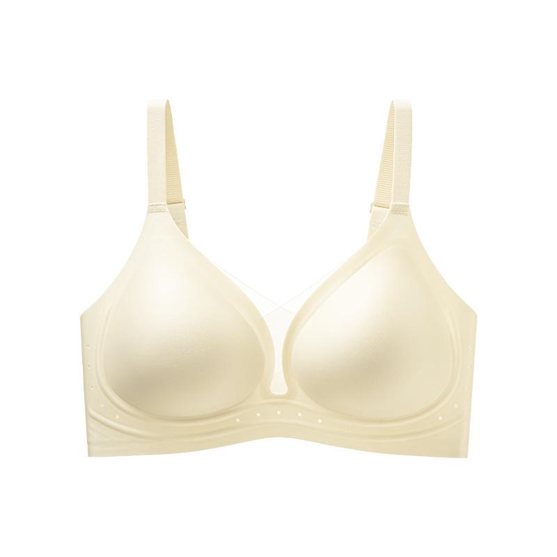 Женский бесшовный сетчатый бюстгальтер: Удобный желе-тональный крем, Поддерживающий эффект для небольшой груди L