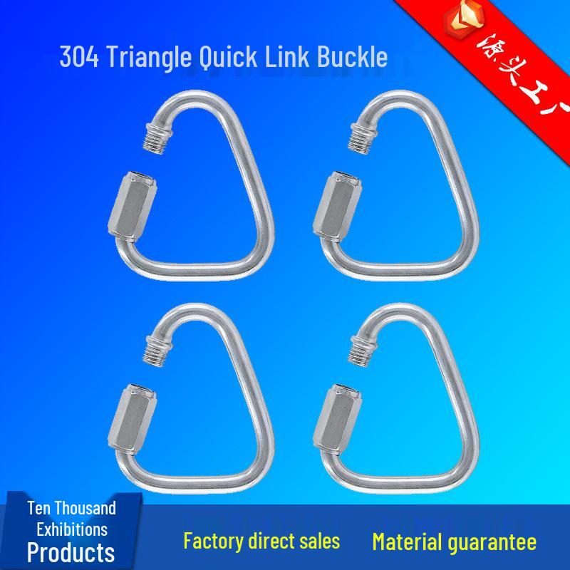 304/316 Stainless Steel Quick Link and Carabiner Buckle Chain, Sizes M3.5-M8