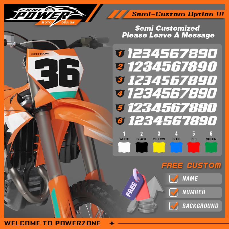 POWERZONE For KTM 2017 2018 2019 EXC 2016 2017 2018 SXF Motocross Graphics Background Sticker Decal Kits Customized Number 01