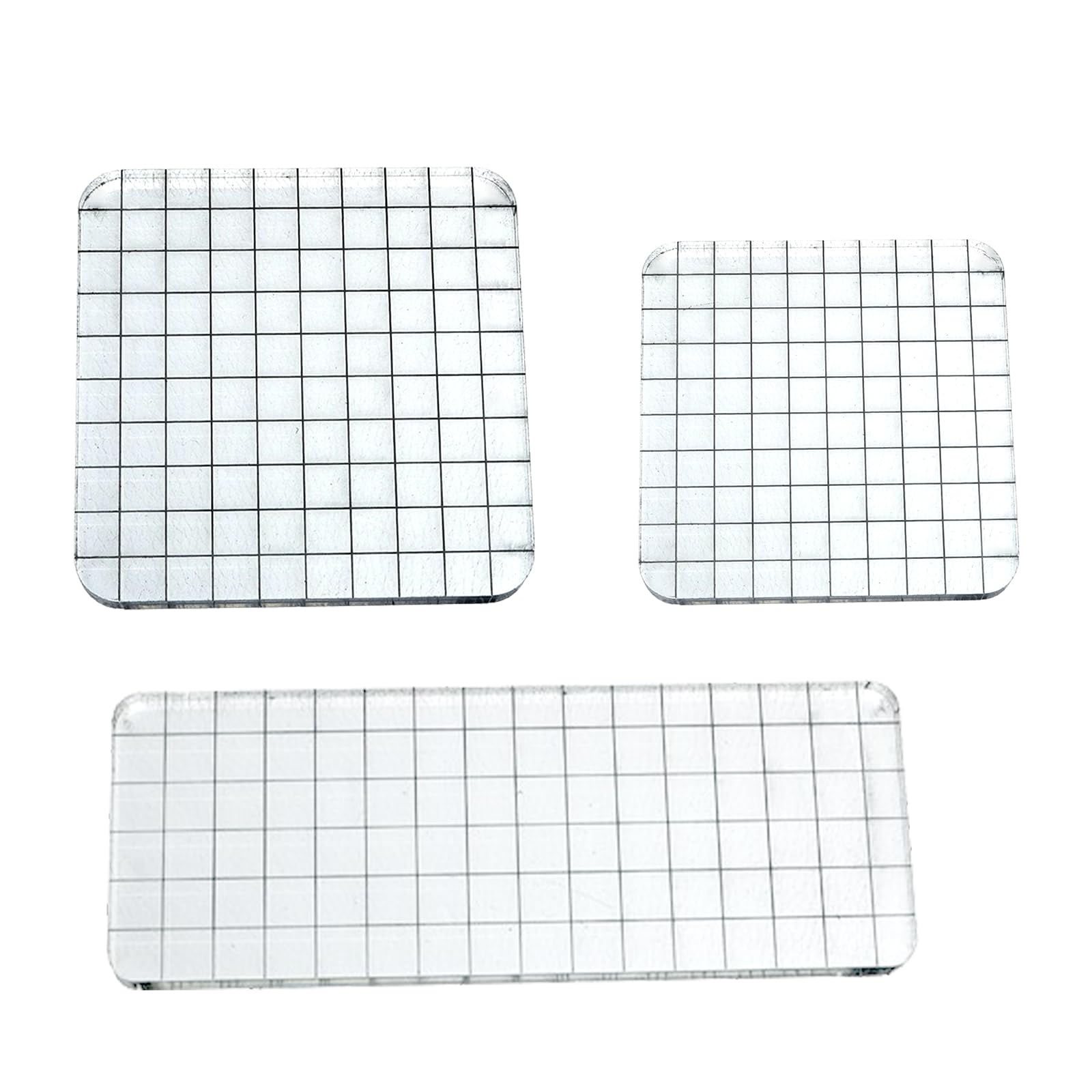 

PAVIKE Clear Stamp Blocks Stamp Blocks for Clear Stamps and Stamp Tool Accessories for Greeting and Planners (3-Pack) - Sealants, Grid-Lined Cards,