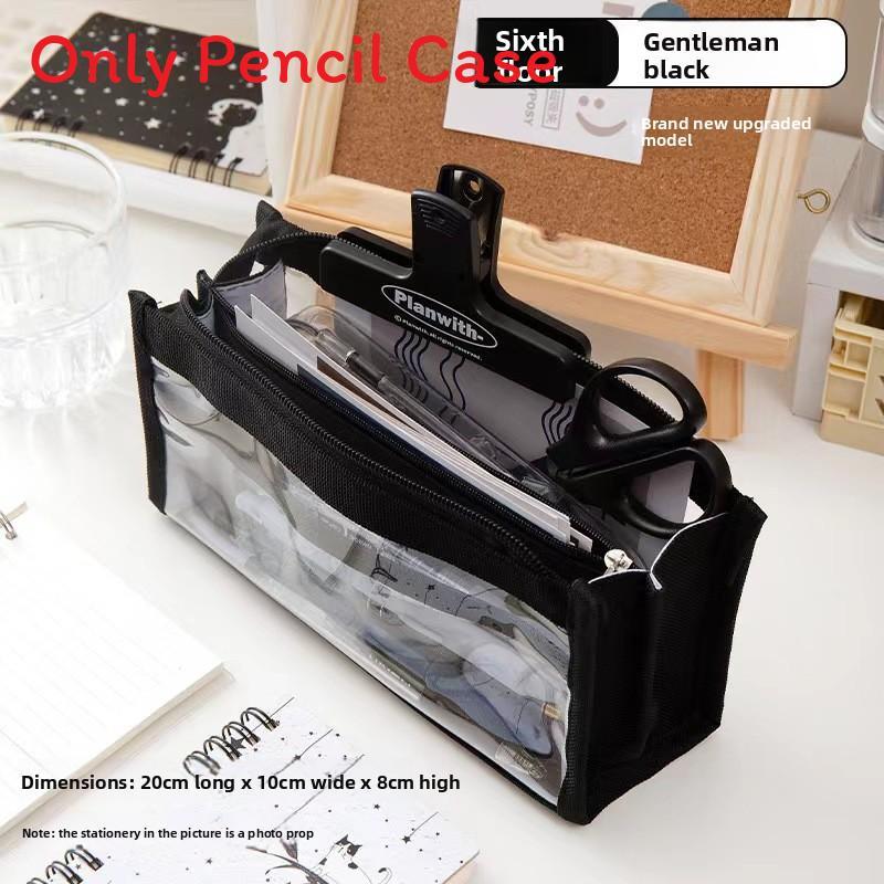 Canvas Six Layer Large Capacity Pen Bag For Students With Dividers And Storage For School Supplies