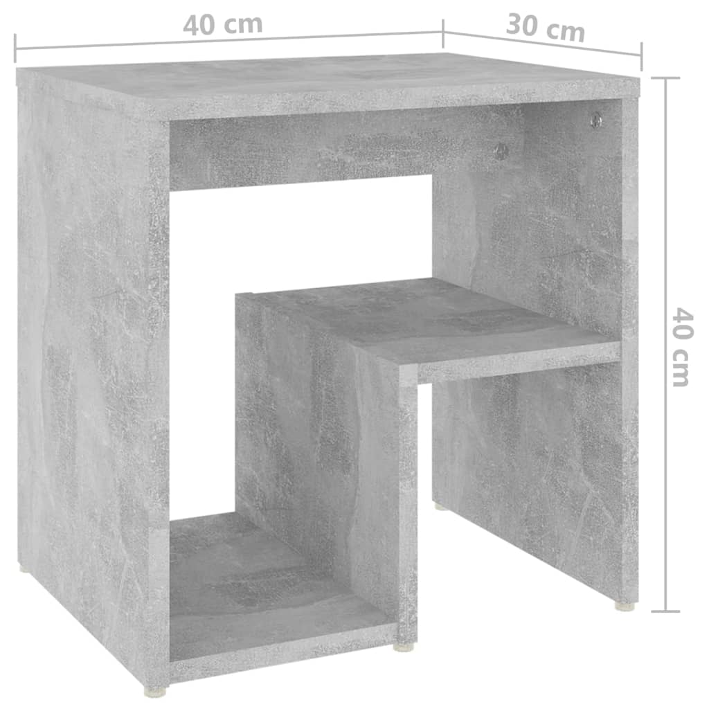 Nightstands 2 pcs Concrete Grey 40 x 30 x 40 cm Particleboard