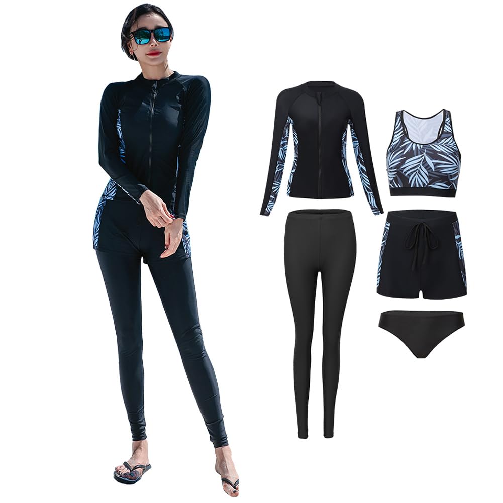 

Rashguard for Men and Top and Bottom Long Front Hot UV Sweat Quick Unisex [Candy Kiosk] Women, Swimsuit, Set, Sleeve, Opening, Fitness, Beach,