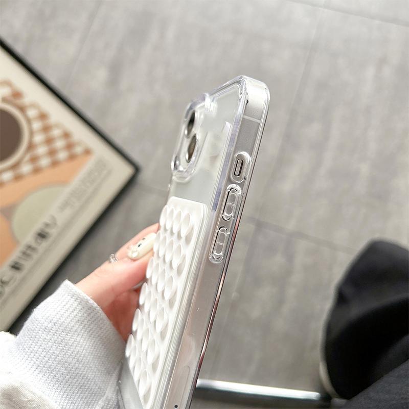 Silicone Suction Clear Phone Case For iPhone 17 16 15 Pro Max Funda Mount Non Slip Suction Cup Phone Stand Silicone Phone Holder